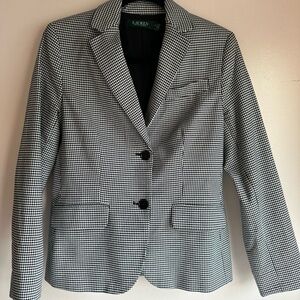 Ralph Lauren Houndstooth Blazer in Black and White